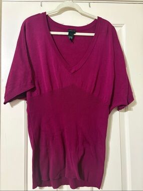 torrid Fuchsia V-Neck Short Dolman Sleeve Sweater